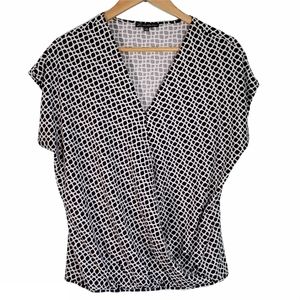 Adrianna Papell Geometric Faux Wrap Top